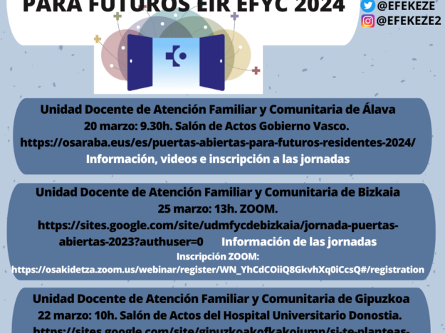 2024. JORNADAS PUERTAS ABIERTAS PARA FUTUROS eir EFyC