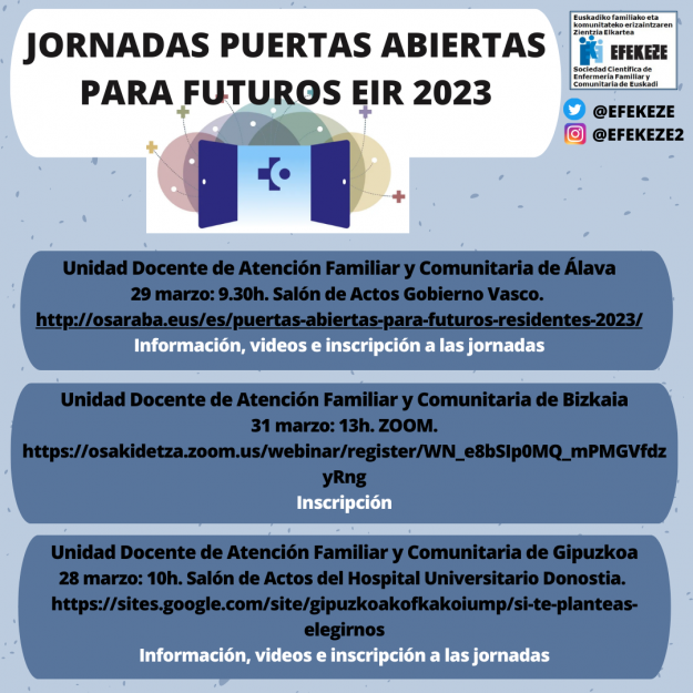 JORNADAS PUERTAS ABIERTAS PARA FUTUROS EIR 2023